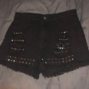 Studded punk shorts